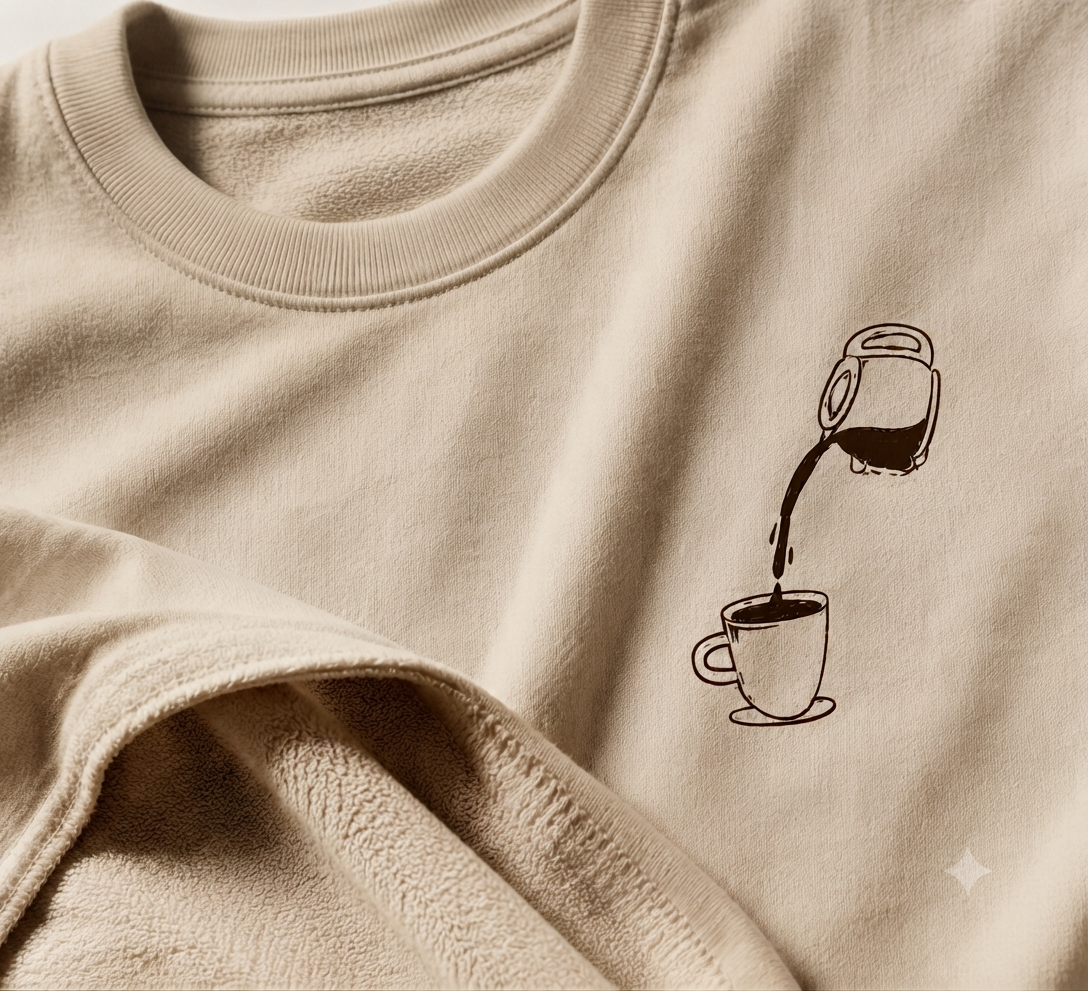 VAYUQ Premium Arabica Oversized Unisex T Shirt - Beige