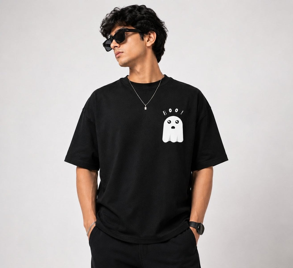 VAYUQ BOO! Premium Oversized T-Shirt Unisex T Shirt, Black