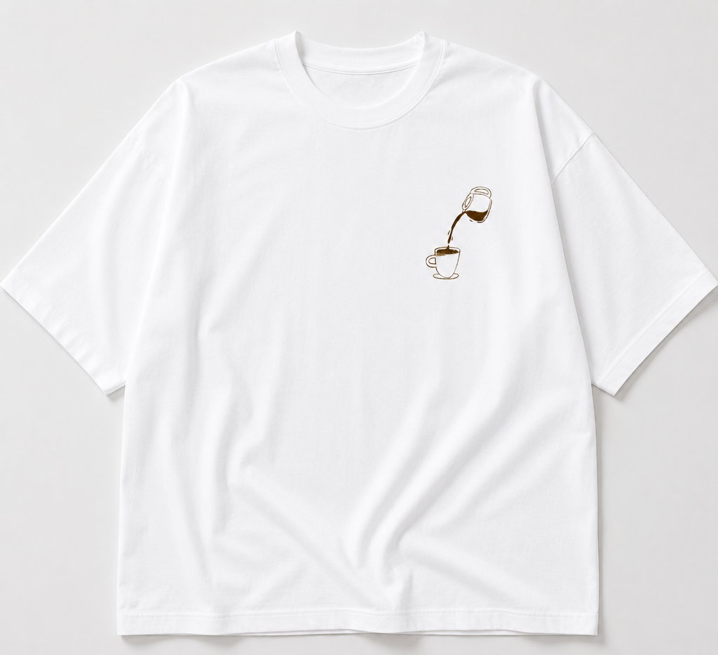 VAYUQ Premium Arabica Oversized Unisex T Shirt, White