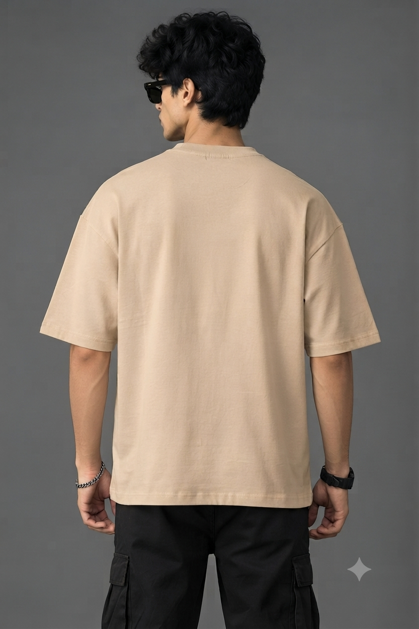 VAYUQ Men’s Oversized Good Person Graphic T-Shirt – Beige | Streetwear