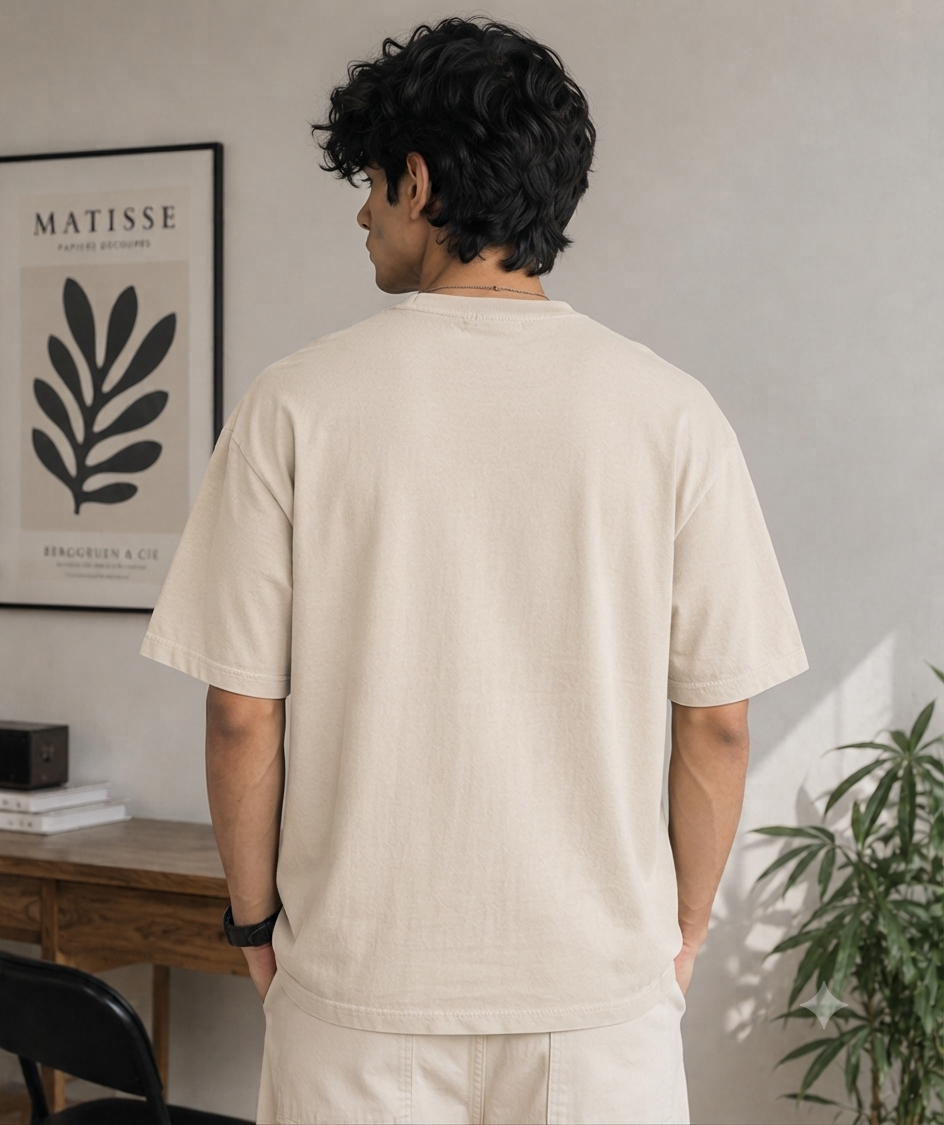 VAYUQ Men's Oversized So Cute Watermelon Graphic T-Shirt - Cream | Beige