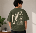 VAYUQ Premium Arabica Oversized Unisex T Shirt, Olive Green