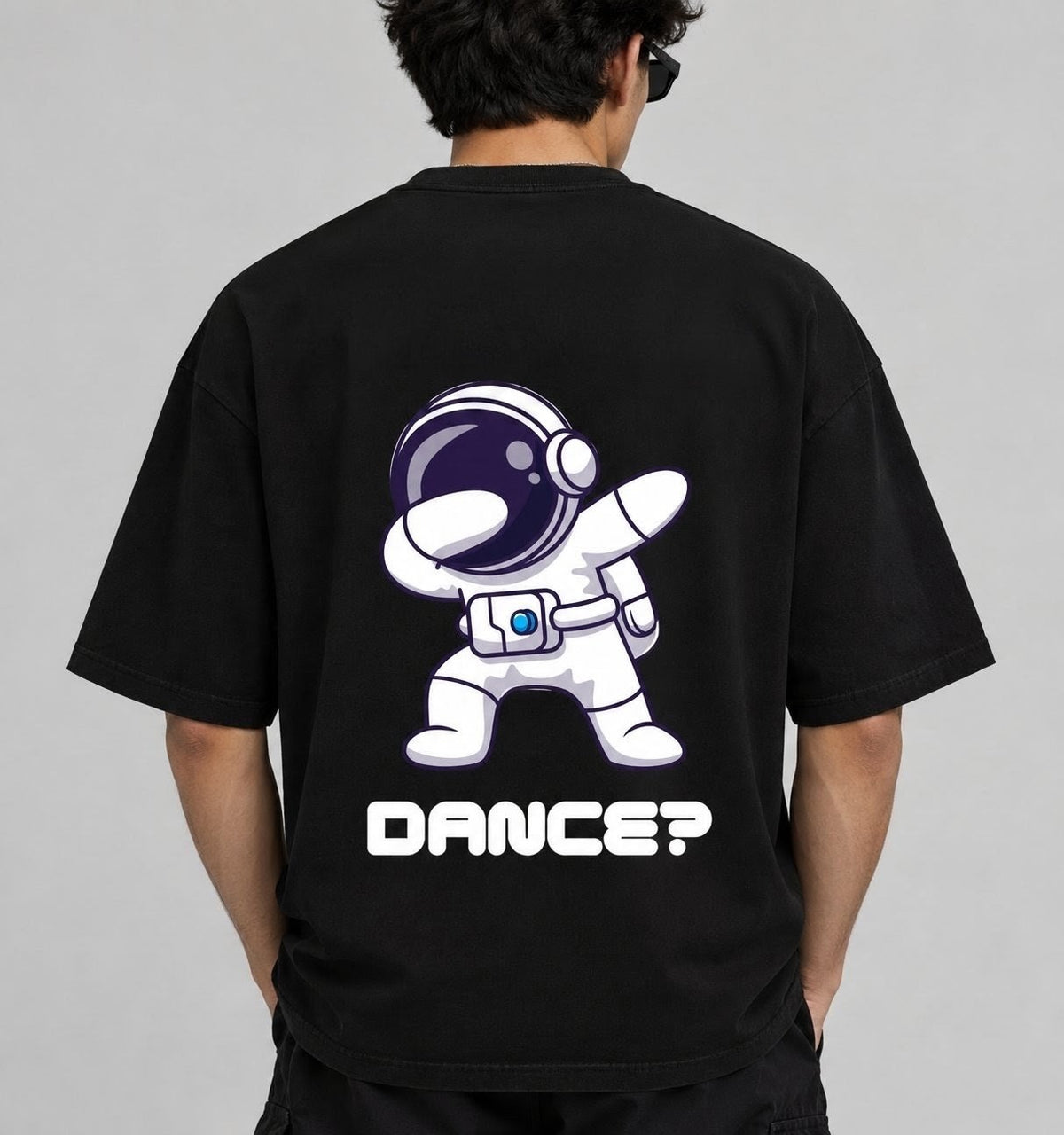 VAYUQ Grow Through It Astronaut Graphic Tee. Black