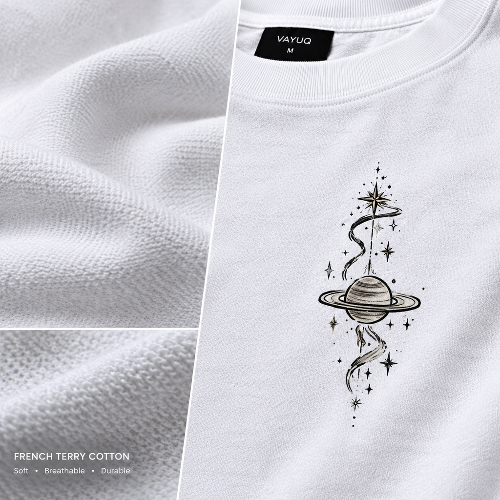 VAYUQ Cosmic Orbit Oversized T-Shirt. White