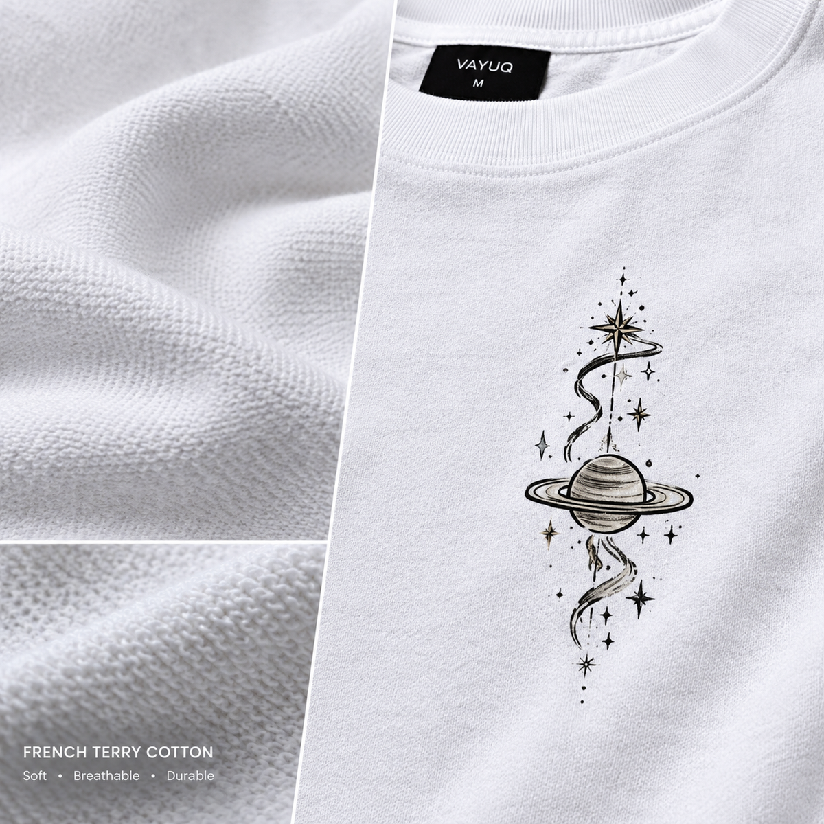 VAYUQ Cosmic Orbit Oversized T-Shirt. White