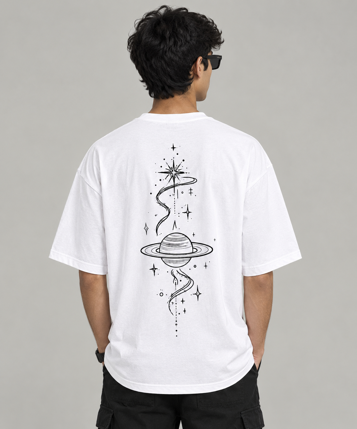 VAYUQ Cosmic Orbit Oversized T-Shirt. White