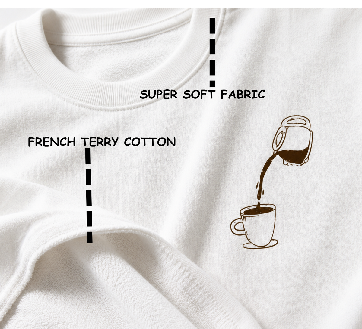 VAYUQ Premium Arabica Oversized Unisex T Shirt, White