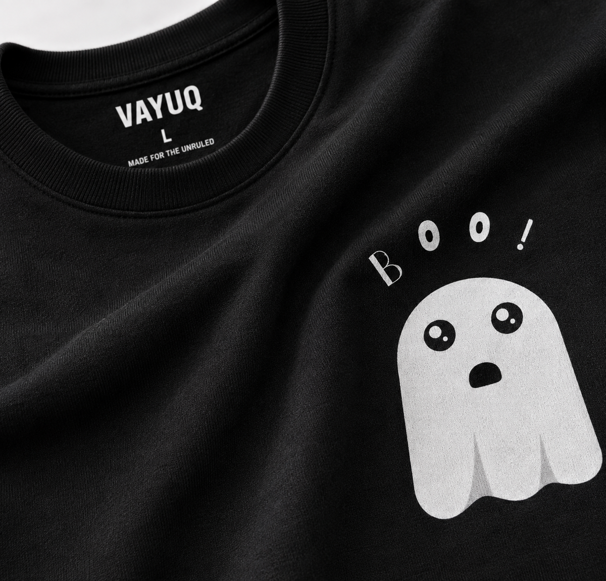 VAYUQ BOO! Premium Oversized T-Shirt Unisex T Shirt, Black